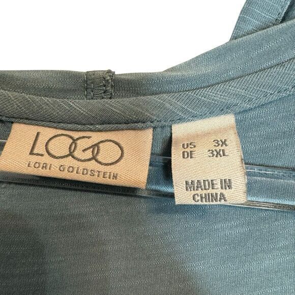 LOGO Lori Goldstein Size 3X Sleeveless Open Front Hooded Cardigan Jersey Knit - Picture 3 of 4